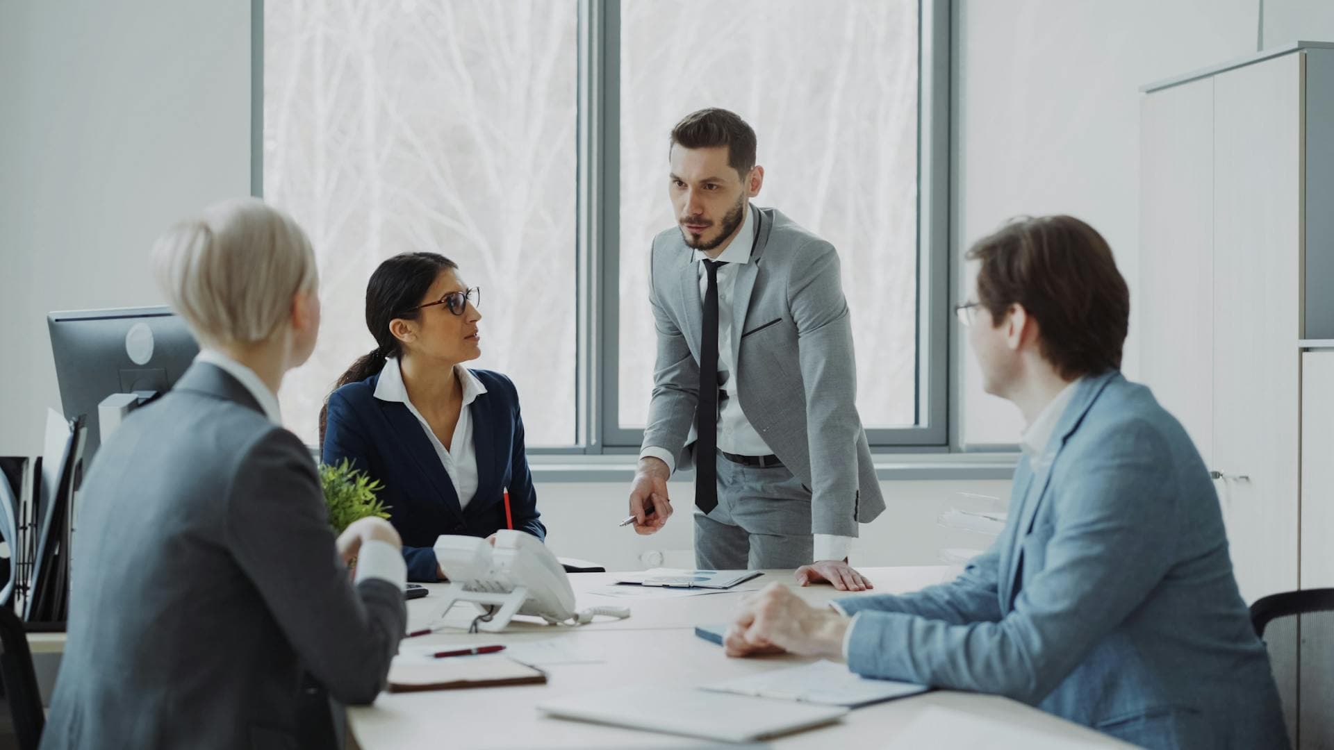 Team in a strategic meeting